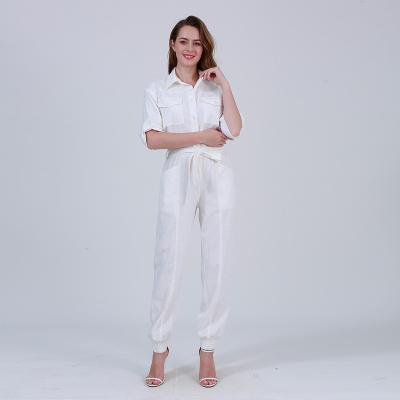 China Fashionable QUICK DRY wholesale white three quarter sleeves rompers cotton rompers womens rompers for sale