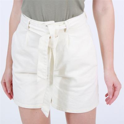 China Anti-wrinkle new design fashion women denim t shorts pants with basic waistband for sale