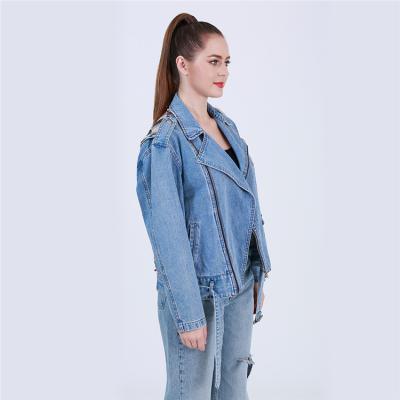 China European and American fashion woman breathable wholesale blue denim jackets with back sequins for sale