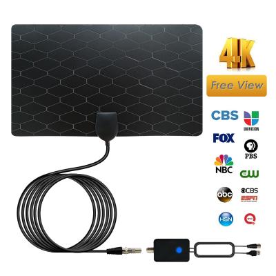 China Customized Cable Length 3m 10ft /5m 16ft Digital DVB-T TV Antenna Freeview Aerial HDTV Strong Signal Indoor UHF VHF Indoor for sale