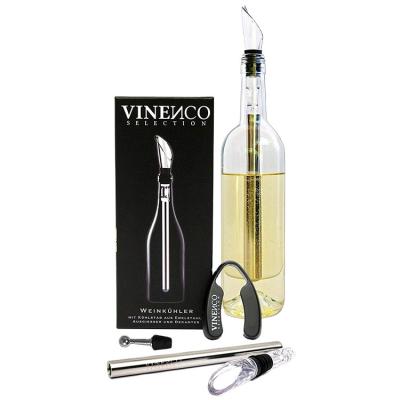 China Sustainable Vinenco Wine Fridge Set, Foil Cutter, Stopper, Storage Pouch & Ebook, Premium 3-in-1 Stainless Steel Bottle Cooler Stick for sale