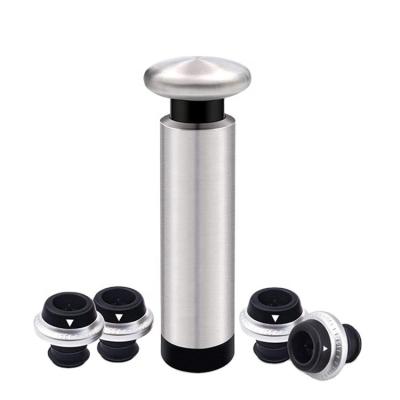 China Amazon's best viable quality stainless steel wine saver vacuum pump with 4 wine bottle stoppers, keeps wine fresh for up to 10 days for sale