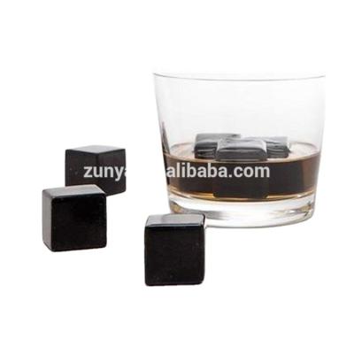 China Viable Black Whiskey Stones, Natural Polished Whiskey Rocks, Premium Set of 9 Whiskey Chill Stones for sale