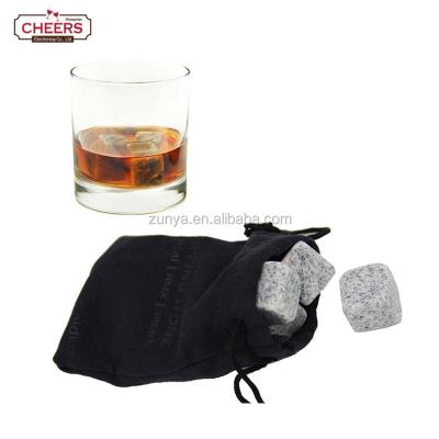 China Viable Whiskey Rocks - Premium Gray Granite Whiskey Stones Set Light Gray - Pure Granite - Set 9 Whiskey Chilling Stone for sale