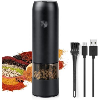 China Maker CE Rohs USB Rechargeable Automatic Electric Salt and Pepper Grinder Viable with LED Light, Adjustable Grinding Coarseness for sale