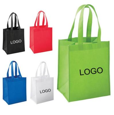 China 10 Pcs Recyclable Grocery Tote Bag Eco-Friendly Reusable Carrying Non Woven Bag Package With Handles for sale