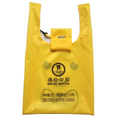 China High Quality Recyclable Polyester Folding Nylon Tote Bag In Pouch for sale