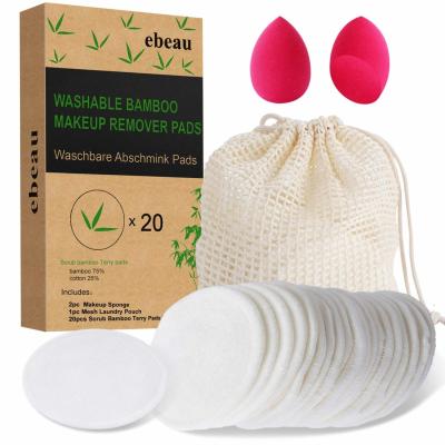 China Washing Pads Makeup Remover Eco Friendly Reusable Bamboo Pads , Reusable Makeup Remover Cotton Pads Bamboo for sale