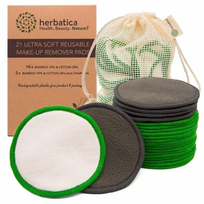 China Wash Pads Washable Organic Cotton Care Pad With Carry Bag Round Cotton Toner Pads for sale