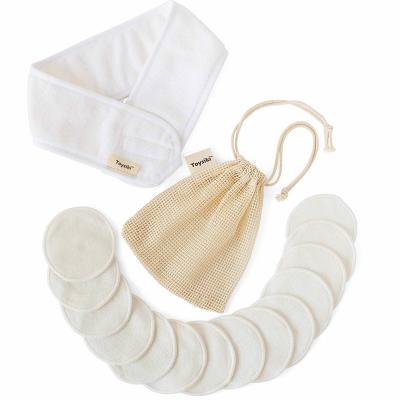 China 14 Face Bamboo Cotton Pads , Toner Pads Cotton Rounds Gift Set Machine Washable Eco - Friendly Pads for sale