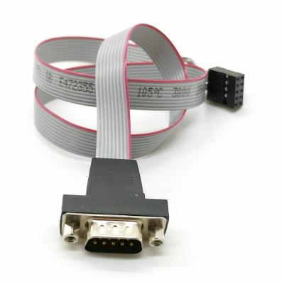 China For PCB Connection DB9 10-Pin IDC Flat Ribbon Cable With 1.27 Mm Pitch Connectors for sale