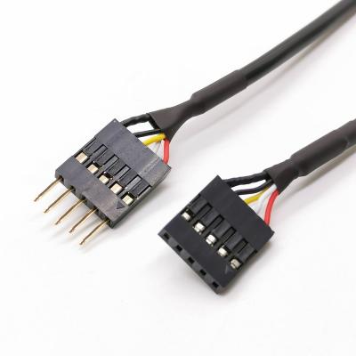 China Electronic Internal 5Pin USB IDC Motherboard Header Male To Female USBINT5 Dupont 2.54/1*5P Computer Case Shielding Cable for sale