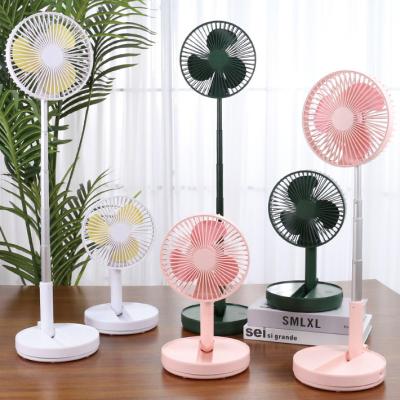 China Household Desktop Folding+Portable+Telescopic Telescopic Fan Camping Rechargeable Folding Usb Battery Portable Fan for sale