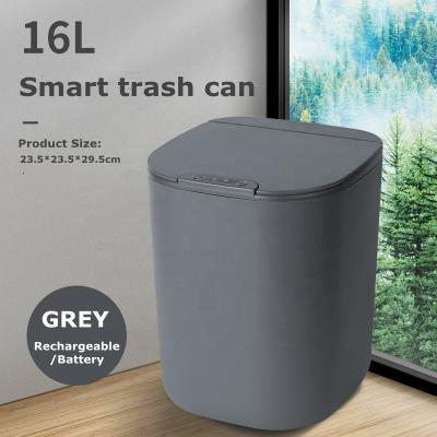 China Sustainable Modern Sensor Induction Design Dry Damp Leave Battery Waste Bin Intelligent Automatic Trash Can for sale