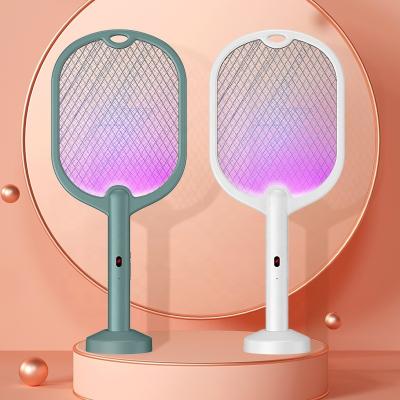 China Viable 2 in 1 with Base Rechargeable Electric Mosquito Killer Bat Racket Pest Control Mosquito Swatter for sale