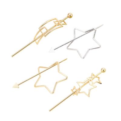 China Durable Korean version of love hairpin hairpin, fashion ladies ponytail comb, metal hair fork star-shaped wholesale for sale