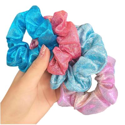 China Green Dreamy Environmental Protection Color Cloth Hair Ring, Mermaid Large Intestine Flashing Ring, Korean Elastic Hair Band for sale