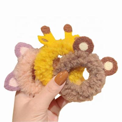 China South Korea environmental protection cartoon animal hair rope green stereo rope fluffy elastic elastic hair advance small girl the act the role ofing for sale