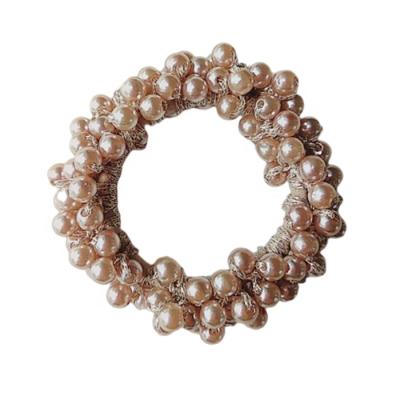 China Korea Dongdaemun Green Pearl Environmental Protection Elastic Hair Band, Online Celebrity Pearl Beaded Hair Band, Ponytail Tied Scalp Tendon Wholesale for sale