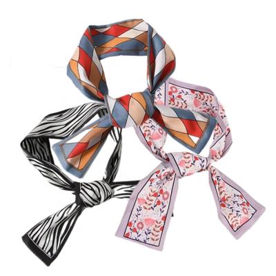 China Fashion Korean version of tie bag tie hair ribbon, chiffon joker scarf, double-sided printed light hair band for sale