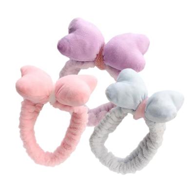 China Three-dimensional durable cartoon love hair bands, multi-color plush hair bands, flannel bath makeup headband for sale