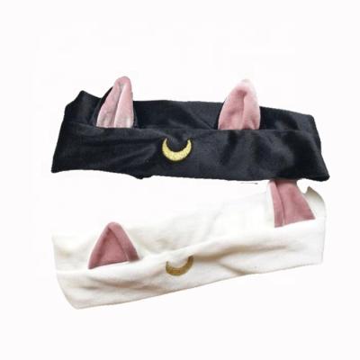 China Durable Half Moon Cat Wash Headband Moon Hair Band, Cartoon Cat Ear Wash Hair Band, Girl Fashion Hair Accessories for sale