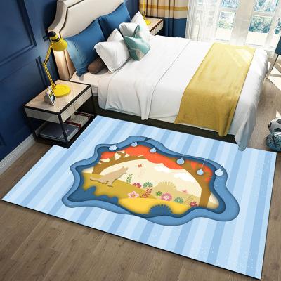 China Washable Cartoon Floor Mat For Kids Bedroom Tent Blanket Anti-Slip Baby Play Mat Children Carpet For Kids Room for sale