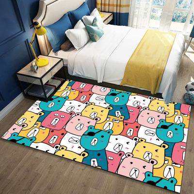 China Washable Cartoon Floor Mat For Kids Bedroom Baby Anti-skid Blanket Play Mat Children Carpet For Kids Room for sale