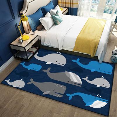 China Animal Printed Cartoon Floor Mat Washable For Kids Bedroom Tent Blanket Anti-Slip Baby Play Mat Children Carpet For Kids Room for sale