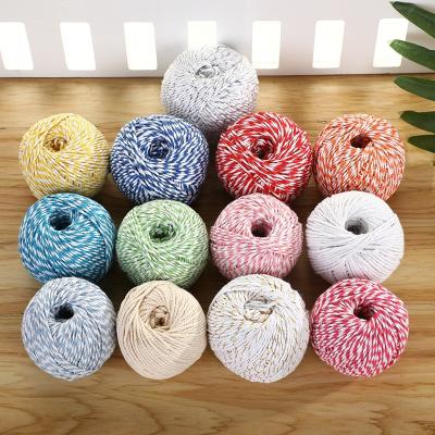 China Wholesale Sustainable Hand Craft Yarn Durable 100%cotton DIY Cotton Rope Double Color Cotton Rope for sale