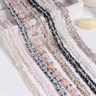 China Clothing Accessories 1.5CM Heel Beaded Lace Neckline Viable Small Fabric Wind Scented for sale