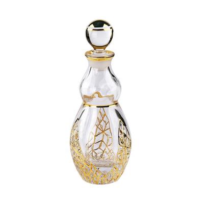 China Wholesale Arabic Line China Factory Style Gold Perfume Glass Bottle for sale