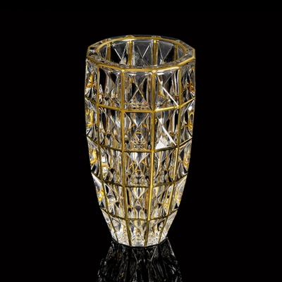 China Gold Bohemian Luxury Elegant Home Vase Party Flower Vase Wedding Glass Vase Decoration for sale