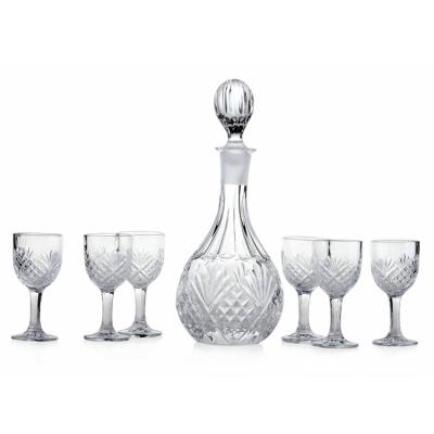 China Modern Crystal Decanter Wine Set Transparent Glass Bottles And Clear Glass Cup Premium Set For Wine for sale