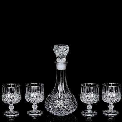 China Modern Crystal Clear Wine Set Cups Whiskey Decanter and Tumbler Set Series for sale