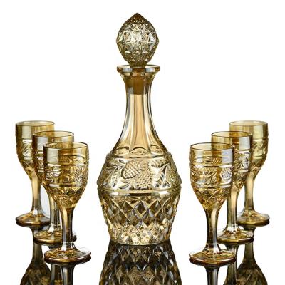 China Custom Luxury Plated China Wine Bottle Cups Set With Lid for sale