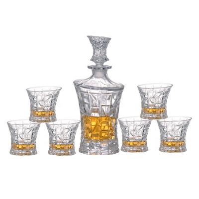 China Hot Europe Factory Sales Tumbler And Goblet Dublin Series Crystal Clear Decanter Set for sale