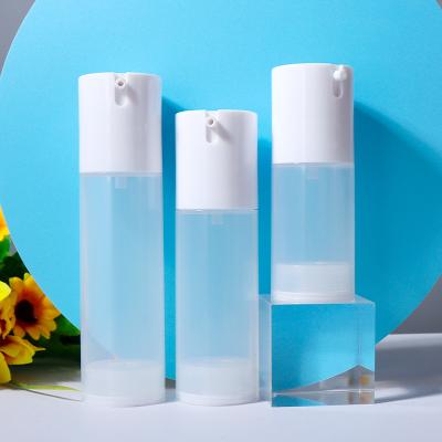 China 50ml 80ml 100ml White Plastic Container PP Bottle Comet Packing Cosmetic Airless Gel Lotion Refill Bottle Base Oil Skin Care Airless Bottle for sale