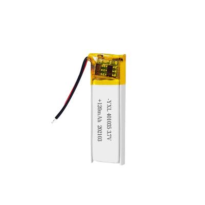 China Consumer electronics manufacturer direct supply 3.7V polymer lithium battery headset small BT 401035 120mAh headphone battery for sale