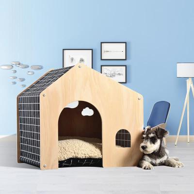 China 2021 New Design Sustainable Luxury Wooden Doghouse Solid Wood Detachable Hot Outdoor Doghouse With Best Price for sale