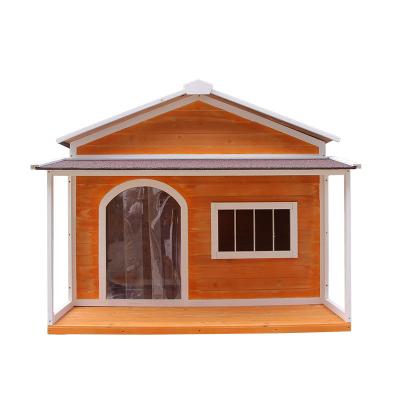 China Large Size Outdoor Waterproof Custom Decoration Dog House Wholesales Wooden Dog Cage Garden Windproof for sale