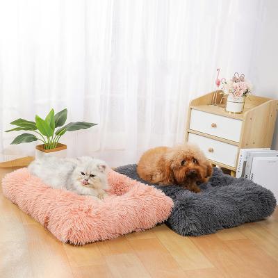 China Cat Bed Super Soft Washable Winter Waterproof Round Pet Donut Fluffy Dog Bed For Small Medium Cat Dog for sale