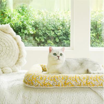 China New Desig Lagrge Waterproof Pet Mat Summer Cooling Cushoin Dog Bed With Pillow For Cat Puppy Indoor Sotf Material for sale