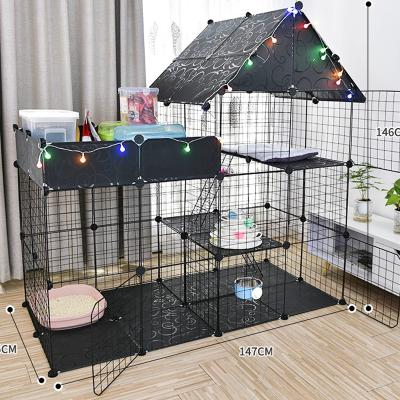 China Cat Villa Large Size Multilayer Foldable Indoor Pet House Cage Small Pet Stored Cages With Best Price for sale