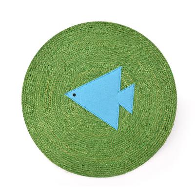 China Custom Hot Sustainable Amazon Sales Cat Scratching Pad Sisal Round Pet Playing Toys Eco-Friend Cat Scratcher for sale