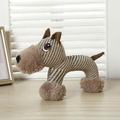 China 2021 Hot Sale Christmas Pug Crochet Dog Classic Activity Toy Plush Corduroy Dog Toys Viable Customized for sale