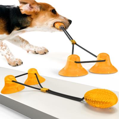 China Sustainable Interactive Puzzle Game Dog Toys Rubber Funny Training Toys With Suction Cup Dog Tug Toys With Best Price for sale