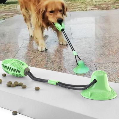 China 2021 Viable New Arrive High Quality Heavy Duty Bull Dog Toys Outdoor Dog Suction Rope Suction Rope Ball Toy Set for sale