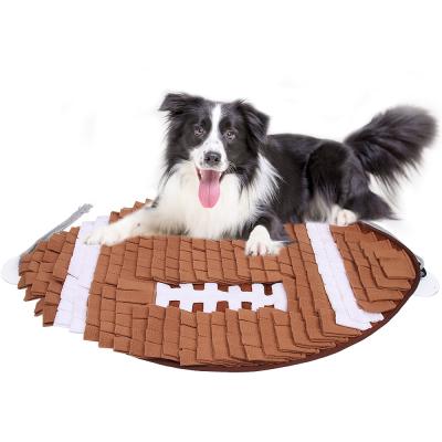 China New Heating Dog Snifle Mat Rugby Series Pet Puzzle Toy Sniffing Training Pad Activity Mat For Dog Release Stress Feeding Design Covering for sale