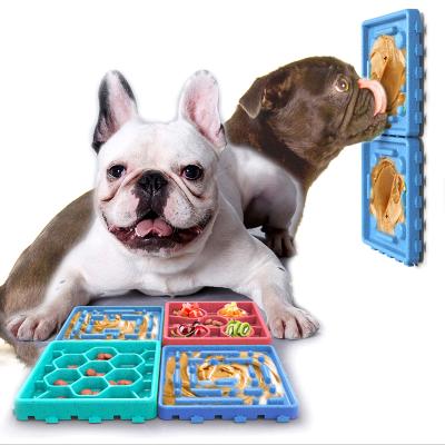 China 2021 Hot Fashionable Multi Style Cute Slow Food Stop Food Slow Food Mat Dog Cat Non-Slip Anti-Clogging Bowl Viable for sale